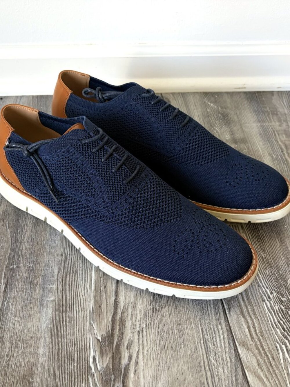 Nautica Wrenwood Knit Wingtip Oxfords Men's 13 Navy